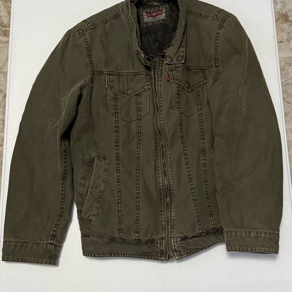 Levi's Men's Olive Green Military Quilted Jacket | Size M